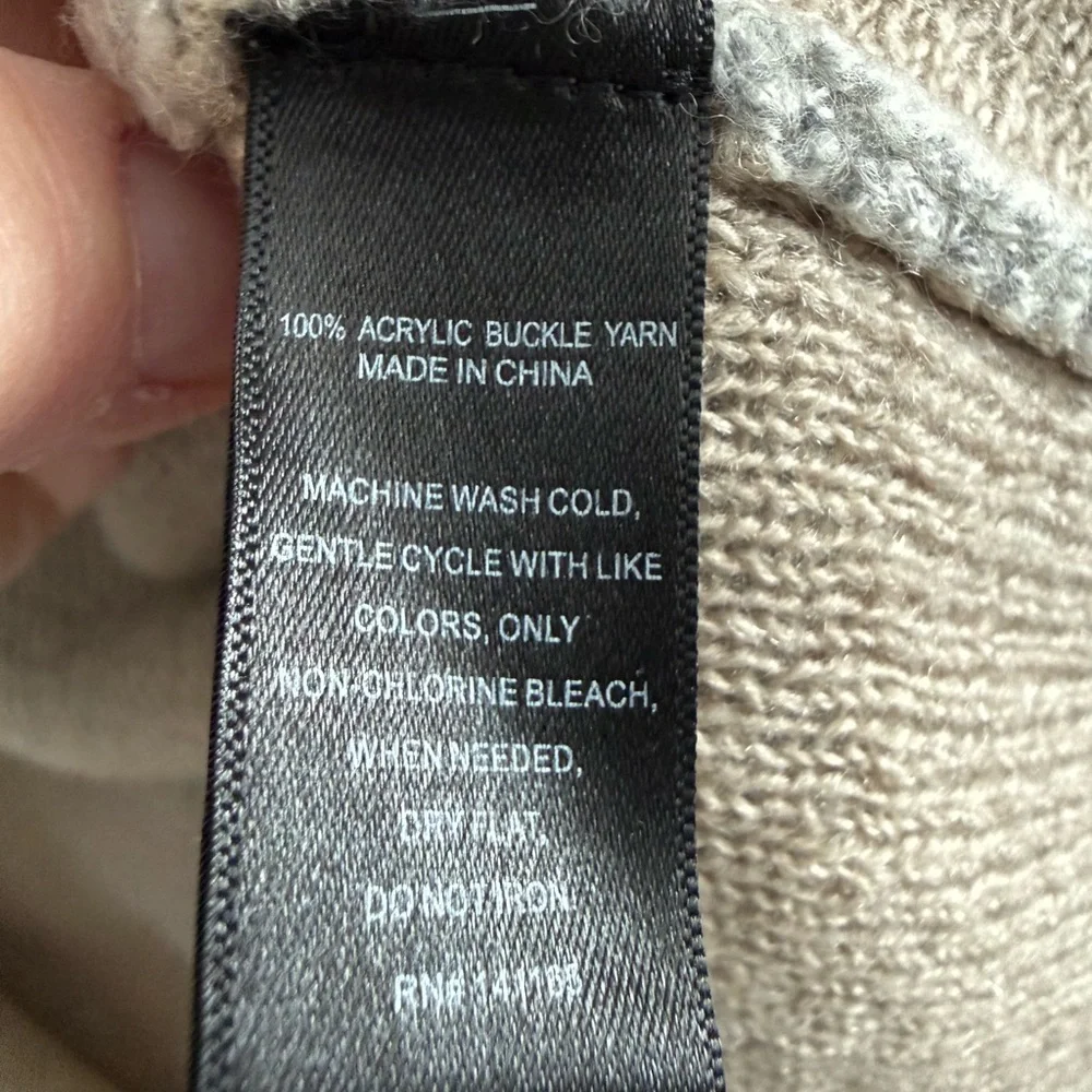 Harve Benard Studio Waterfall Cardigan Neutral Open Front Drape Sweater M - Picture 6 of 8